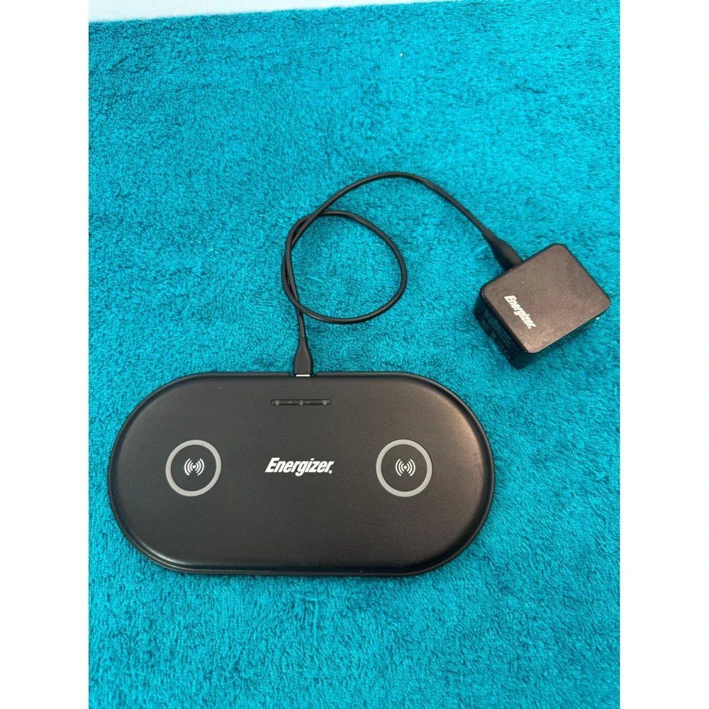 Energizer Dual Wireless Charging Pad 10W Qi Fast Charger Black ENG-UQIPAD04